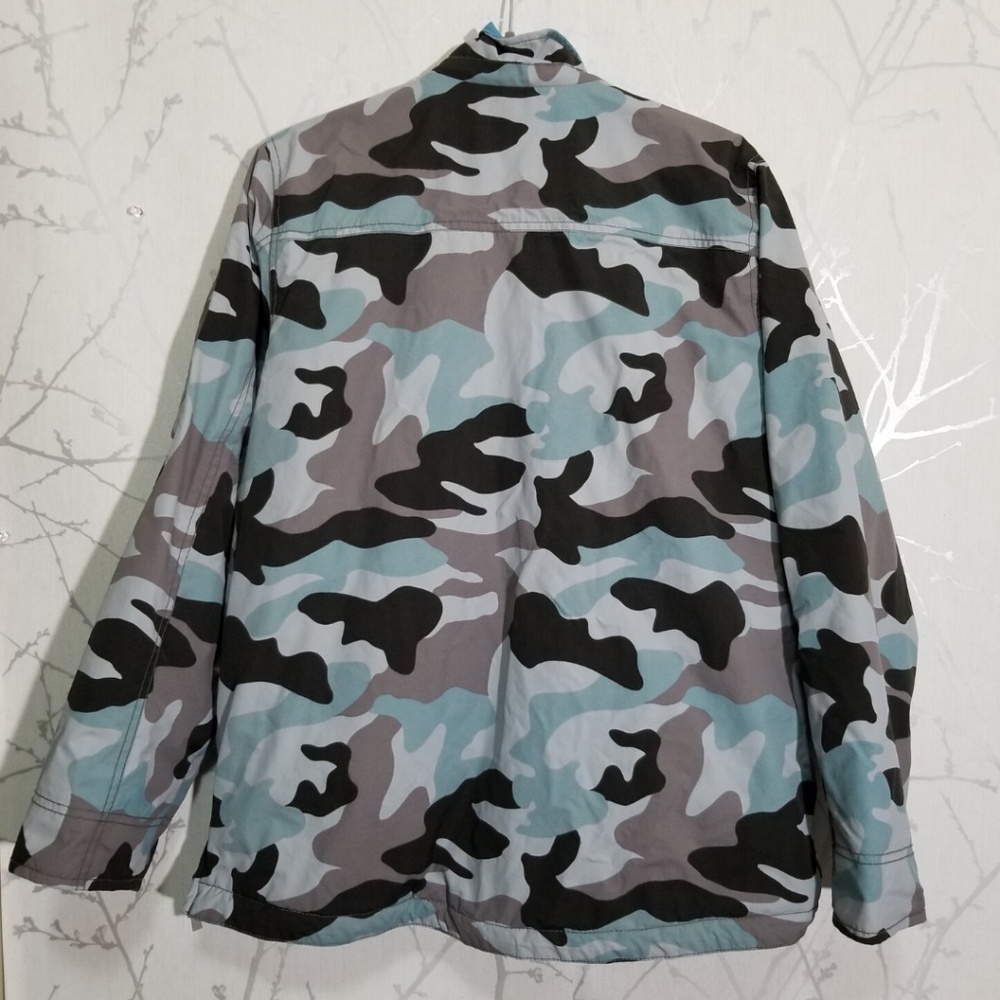 Mini Boden Blue Camo Partial Zip Winter Ski Jacket - Picture 2 of 3